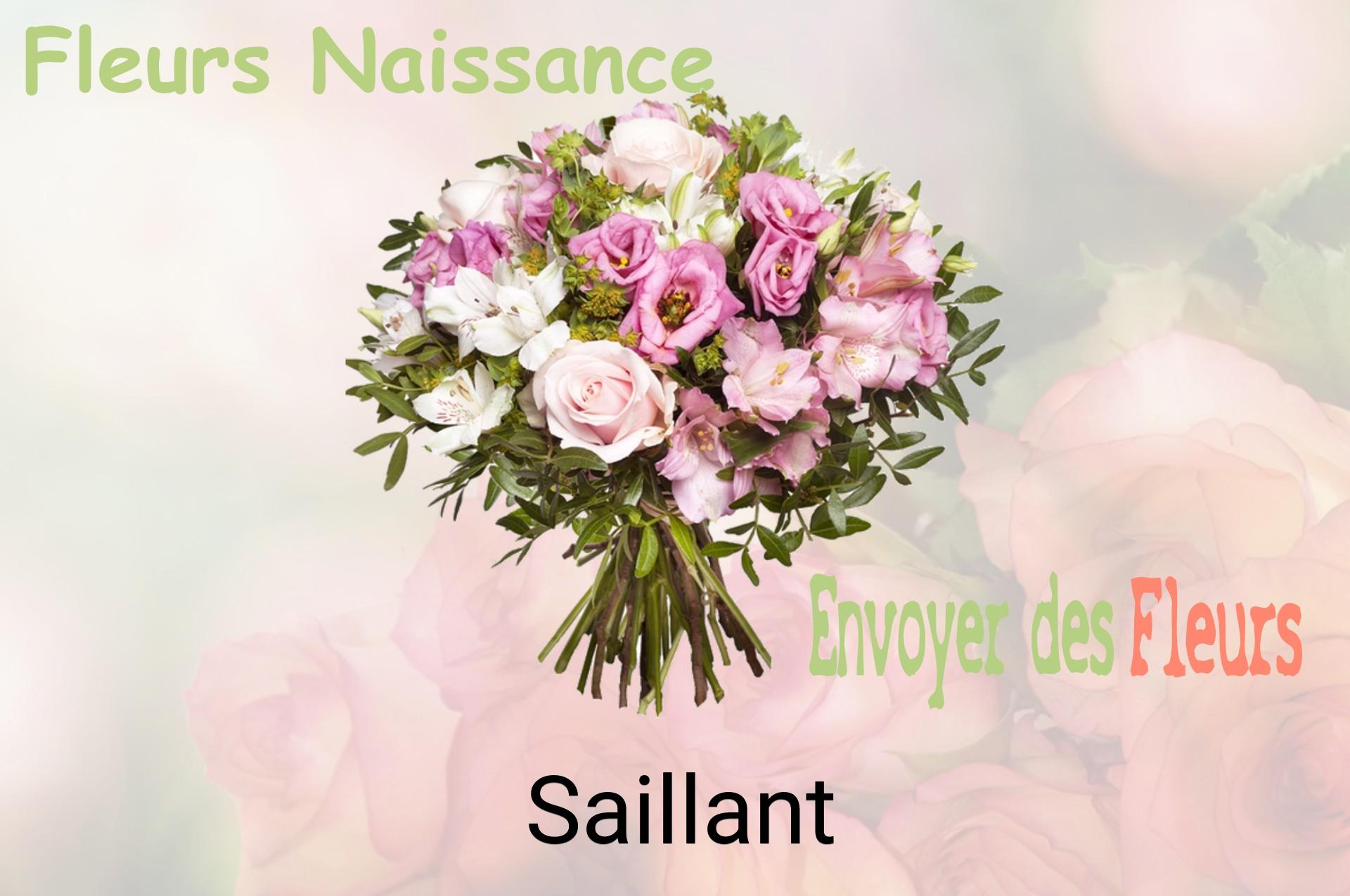 Bouquet de fleurs de naissance livré à Saillant