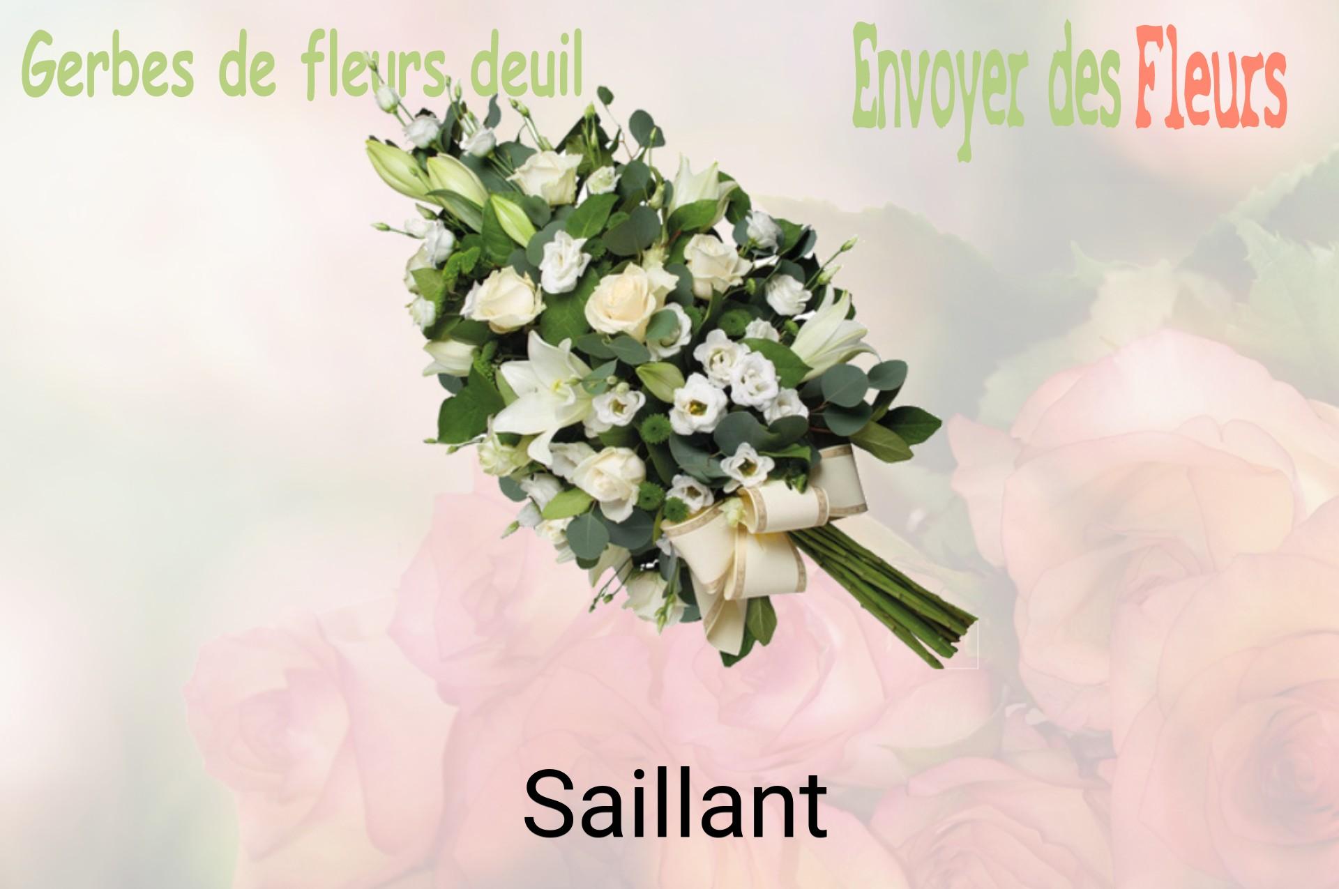 Gerbe de fleurs de deuil livrée à Saillant
